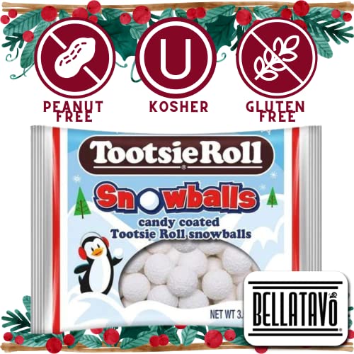 BELLATAVO Snow Ball Candy Bundle. Includes Three-3.5 Oz Bags of Tootsie Roll Snowballs Christmas Candy Plus a BELLATAVO Fridge Magnet! Tootsie Roll Sn thumbnail