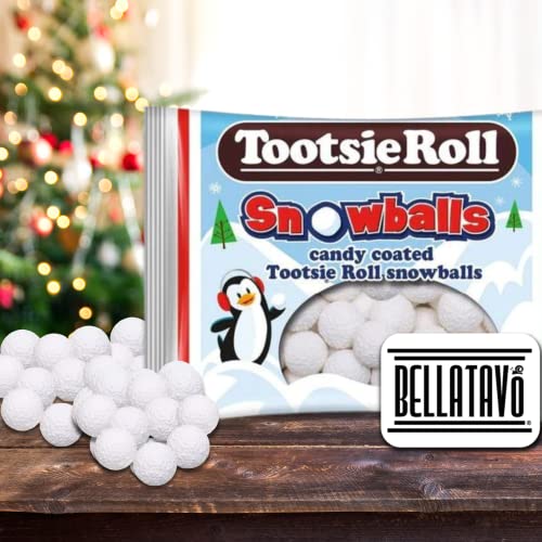 BELLATAVO Snow Ball Candy Bundle. Includes Three-3.5 Oz Bags of Tootsie Roll Snowballs Christmas Candy Plus a BELLATAVO Fridge Magnet! Tootsie Roll Sn thumbnail