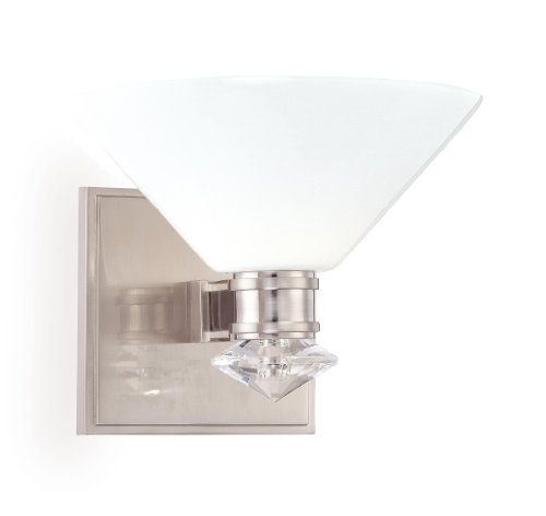 Hudson Valley Lighting 3251 Single Light up Lighting Bath Vanity with Opal Glass, Satin Nickel