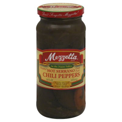Mezzetta, Pepper Serrano Chili Hot, 16 OZ (Pack of 6)
