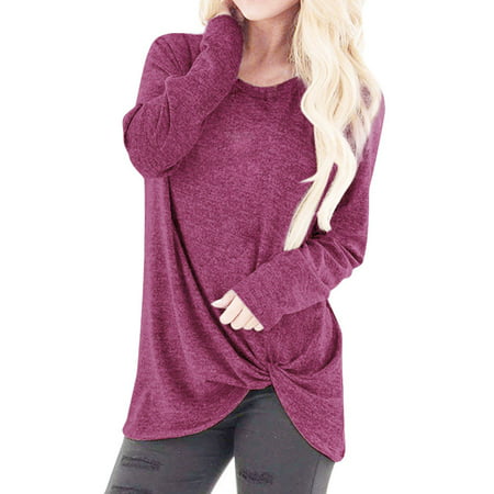 Long Sleeve Tee Shirts for Women  Women S Shirts Shirt Women Longsleeve Fishing Shirts Button up New Fashion Loose O-Neck Casual Solid T-Shirt Blouse 