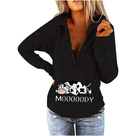 Sentmoom Fall Tops Womens 2022  Criss Cross Tee V-neck Zipper T Shirts Long Sleeves Classic Cute Pullover Top Fashion Oversized Pullover Top Temperame