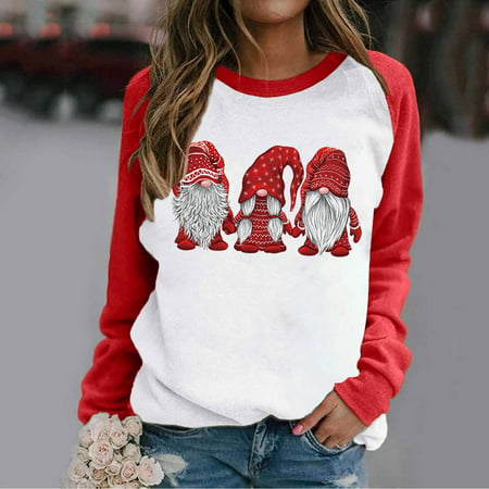 TOKMISA Christmas Fashion Women S Casual Long Sleeve Printed Ladies Sweatshirts Tops Long Sleeve #2518