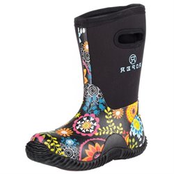 Roper Girls' Flower Garden Western Rubber Barn Boot Round Toe - 09-018-1136-0575 Bl