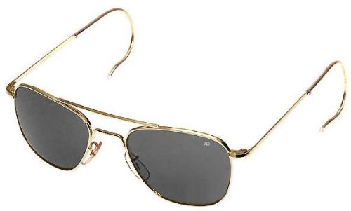 AO General Sunglasses, Gold, Gray Glass Lens, Comfort Cable, 52mm 31610