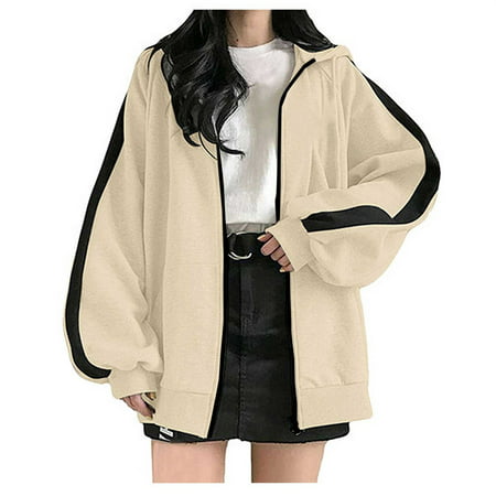 Women Fall Hoodies Clearance Pocket Loose Christmas Printed Zipper Medium and Long Tops Hooded Sweatshirts Blouse