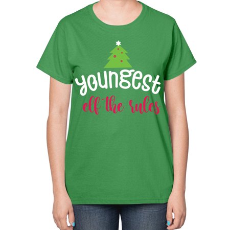 Youngest Elf the Rules Style 1253# - Christmas- Ladies T-Shirt