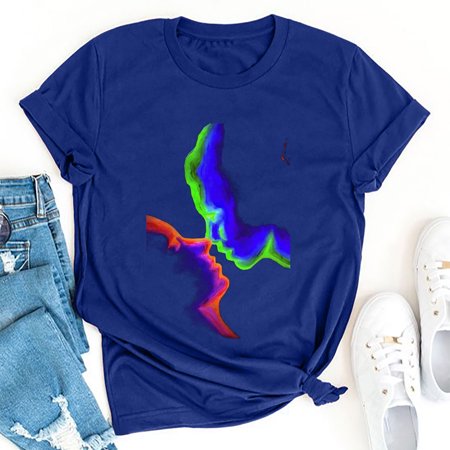 Tokmisa Retro Grimace Print Loose Short-Sleeved Men S and Women S Pullover Bottoming Top T-Shirt 2554 Fashion