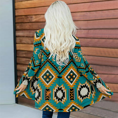 Tokmisa Fashion Women S Tribe Folk-custom Printing Casual Long-sleeved Cardigan 2292 Fashion