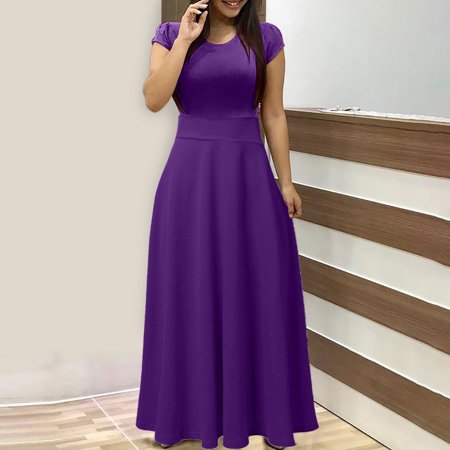 Tokmisa Women S Solid Color Colorful Summer Dress Short Sleeve Dresses Beach Casual Maxi Sundress 2312 Fashion