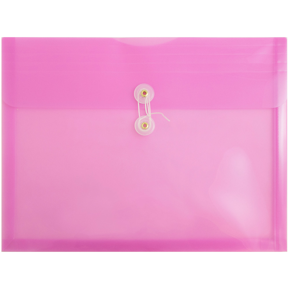 JAM Paper Plastic Expansion Envelopes with Button & String Tie Closure  Letter Size Booklet  9 3/4  X 13   Lavender  108/pack