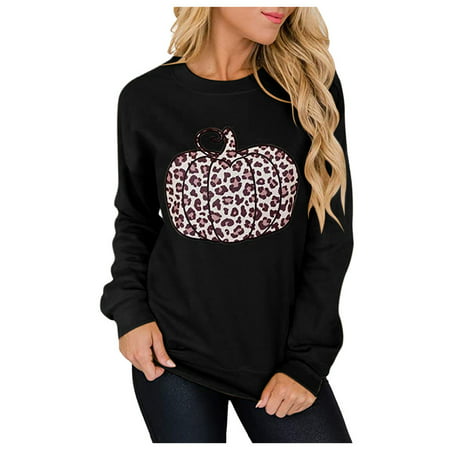 Usupdd WomenWomen S Print Long-sleeved Sweatshirt Casual Blouse Pullover Usupdd 220808-5105