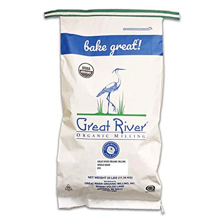 Great River Organic Milling, Whole Grain, Rye Grain, Organic, 25-Pounds (Pack of 1)