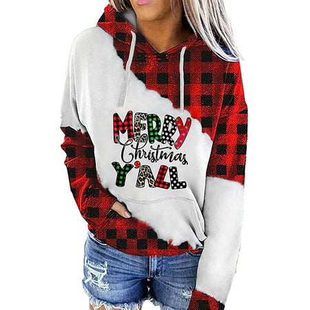 TOKMISA Women S Long Sleeve Christmas Crewneck Sweatshirts Casual Loose Pullover Tops Cute Cat Santa Print Blouse Long Sleeve #2289