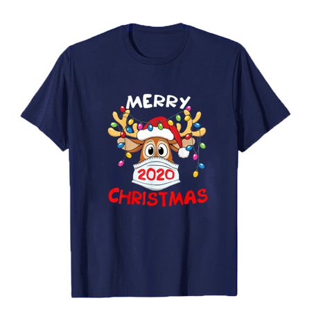 FengLS Women Men O-Neck Short Sleeve Merry Christmas Cartoon Print Family Top T-Shirt 10-Ladies Clothes-14A#12989 Womens Clothes MYFWomen Men O-Neck