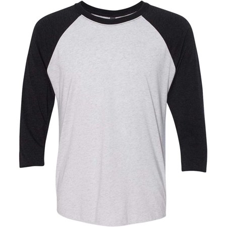 Next Level Mens Tri-Blend 3/4-Sleeve Raglan Tee (6051) Vin Bk/HTHR Wht M