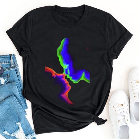 Tokmisa Retro Grimace Print Loose Short-Sleeved Men S and Women S Pullover Bottoming Top T-Shirt 2554 Fashion