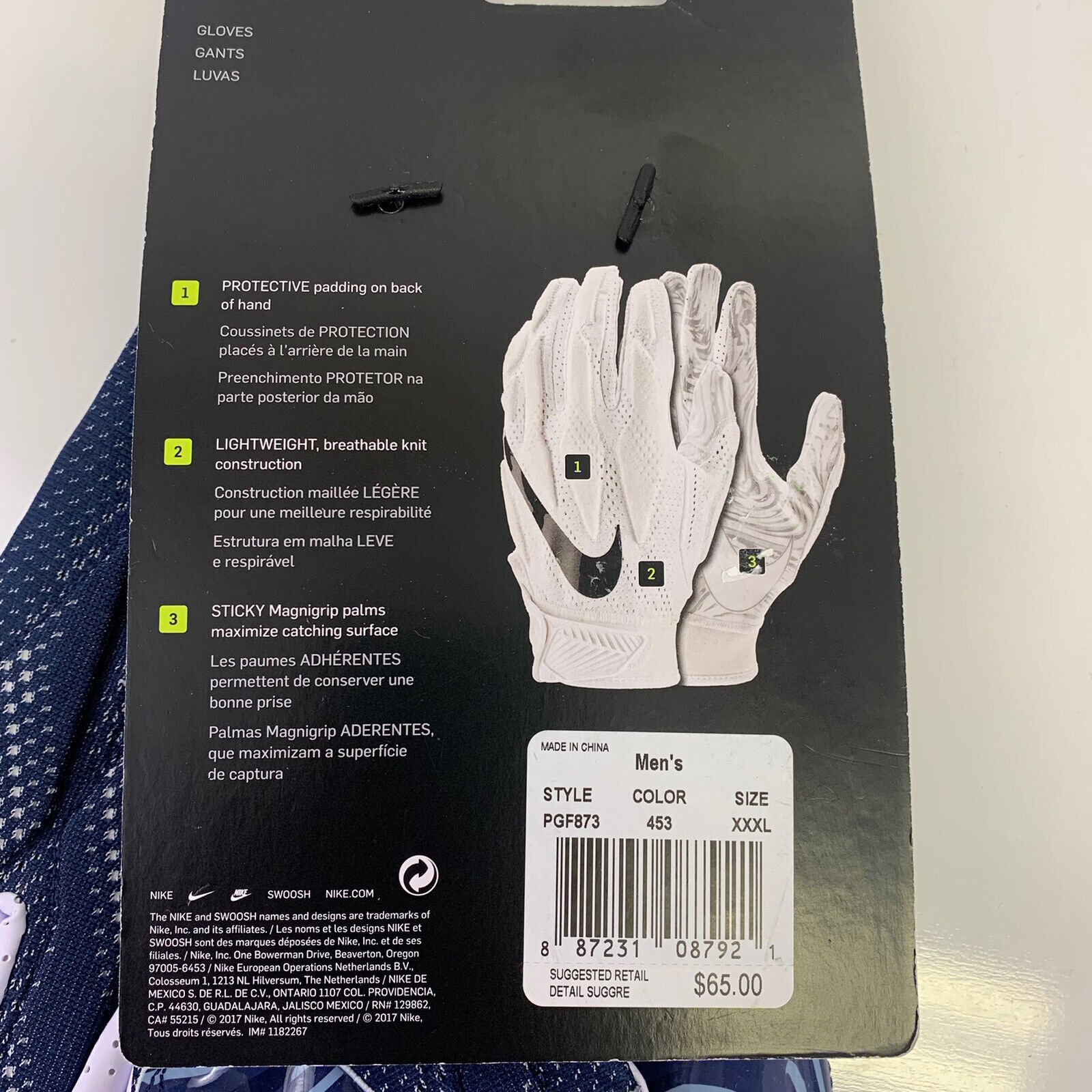 Nike Superbad Manigrip Football Gloves PGF873 453 Men Size 3XL  $65 Retail thumbnail