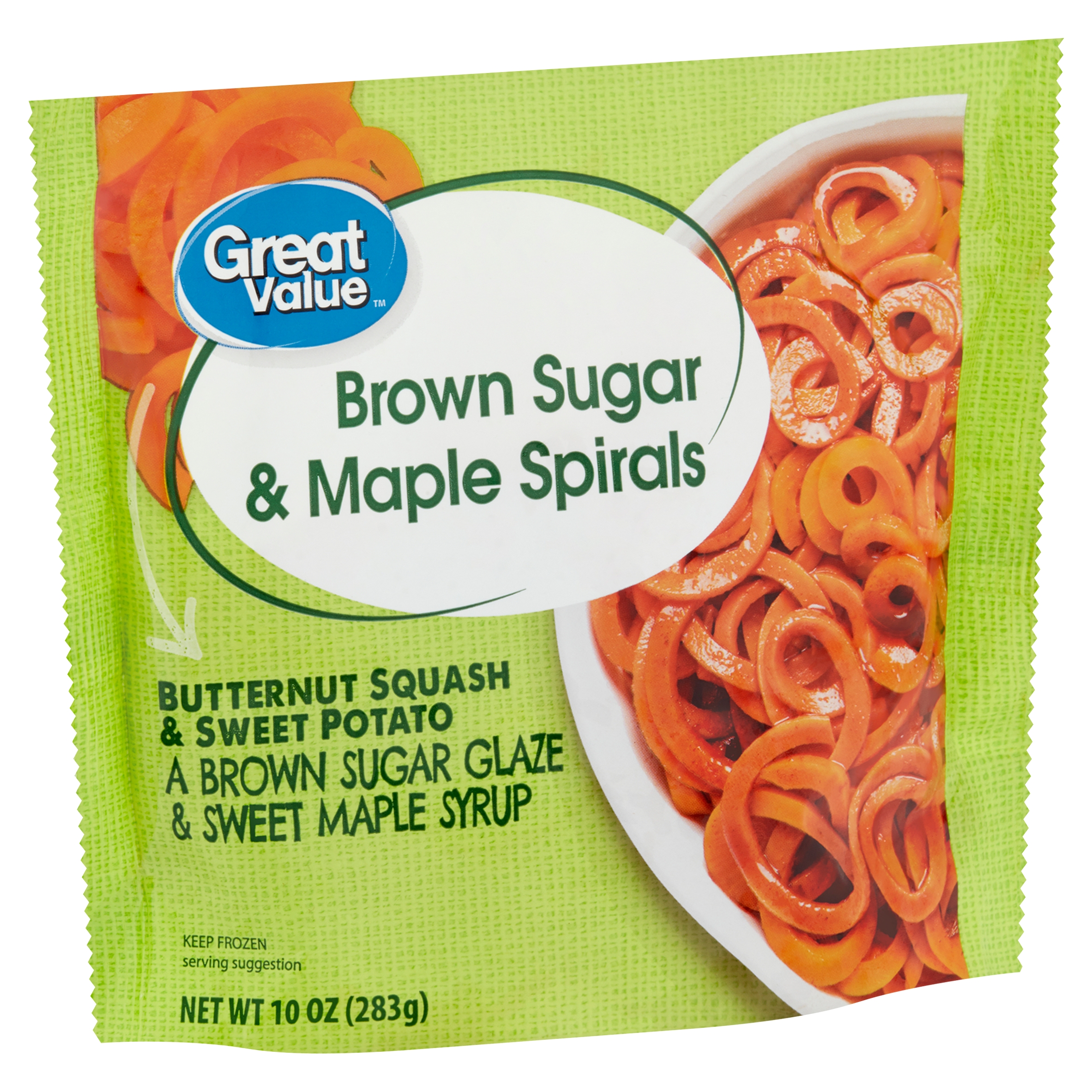 Great Value Butternut Squash & Sweet Potato Brown Sugar & Maple Spirals, 10 Oz