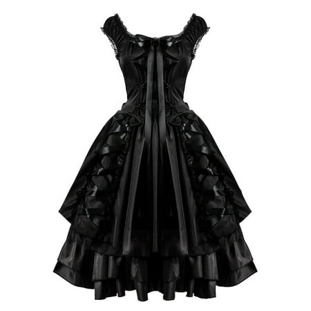 Uscallm Sun Dresses Women Summer Casual Casual Dress Summer Women S Casual Dresses Gothic Maid Square Neck Sleeveless Casual Vintage Dress