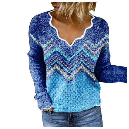Sentmoom Sweatshirts for Women Loose Fit Trendy   Solid Color Pullover V Neck Lace Patchwork T Shirt Long-Sleeve Classic Trendy Sweatshirts Cute Overs