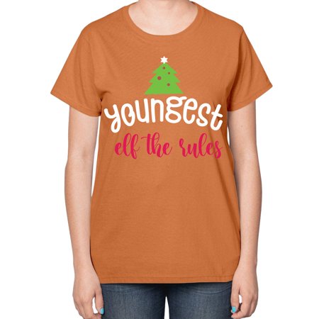 Youngest Elf the Rules Style 1253# - Christmas- Ladies T-Shirt