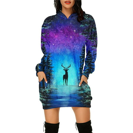 Women Hoodies Clearance Plus Size Dresses  Boho Mini Dress Slim Fit Dresses 90S E-Girls Short Dress