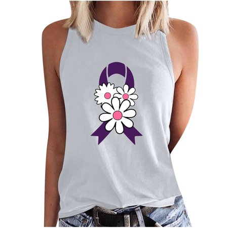 FengLS Fashion Casual Women Sleeveless Printed Ladies Round Neck Blouses Tops T-Shirt 10-Woman Cloth-11A#4723 Ladies Clothing MYFFashion Casual Women