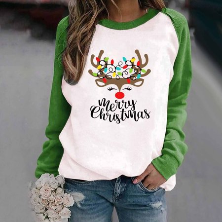 TOKMISA Christmas Fashion Women S Casual Long Sleeve Printed Ladies Sweatshirts Tops Long Sleeve #2723