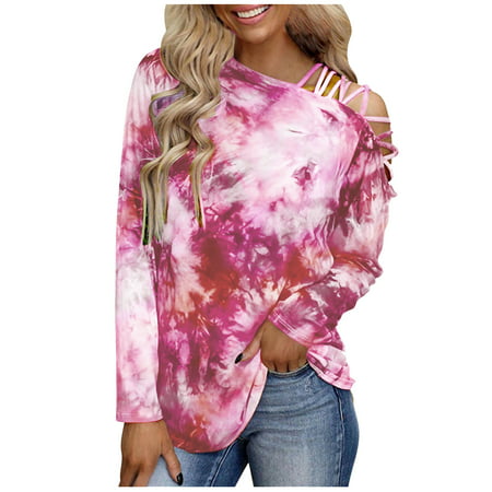 Sentmoom Long-Sleeves Animal Print Tops  Fall Shirts Women 2022 Fashion Fitted T-Shirt O-Neck Fashion Generic Henley Shirts Cozy Oversized Top Comfy F
