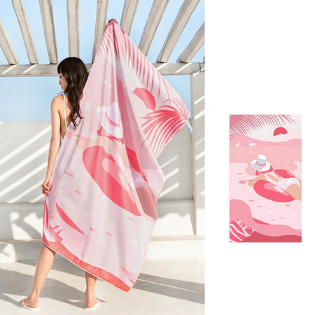 Usupdd Quick Dry Bath Towel Beach Towel Microfiber Double Sided Fleece Single Sided Print Swimming Towel Spa Bathrobe Beach Towel Usupdd220728-8306