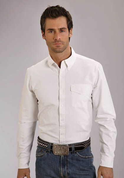 Stetson 11-001-0566-0765 Wh Mens Stetson Long Sleeve Shirt White M