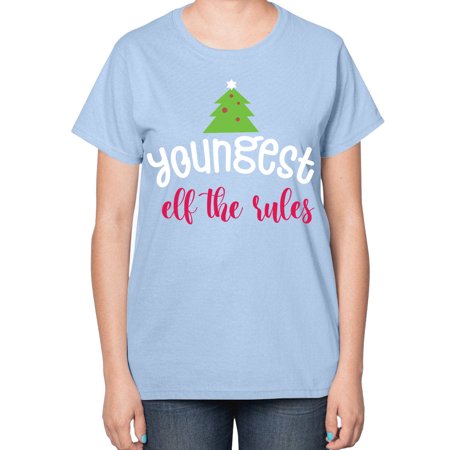 Youngest Elf the Rules Style 1253# - Christmas- Ladies T-Shirt