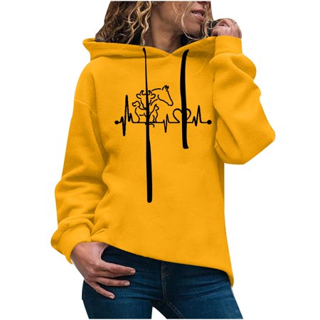 Women Plus Size Hoodies Clearance Autumn Winter Hoodie Sweatshirt Pullover Tops Long Sleeved Comfortable