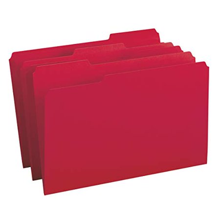 Smead Colored File Folder  1/3-Cut Tab  Legal Size  Red  100 per Box (17743)