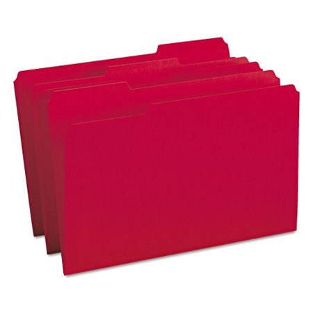 Smead-Smead Colored File Folders  1/3-Cut Tabs  Legal Size  Red  100/Box (17743)