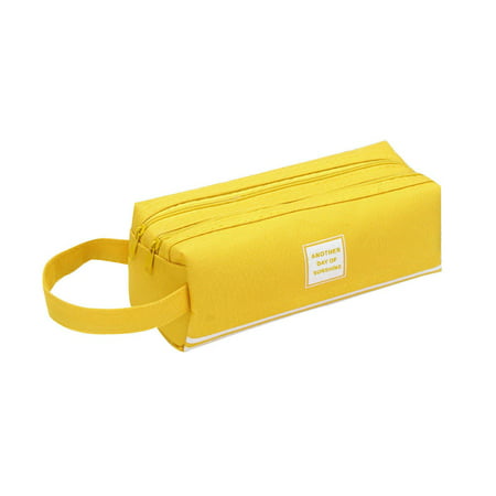 FengLS Portable Large-capacity Double-layer Pencil Case Solid Color Pencil Case 09-Decor-10A#34311 Ideal Gift Portable Large-capacity Double-layer