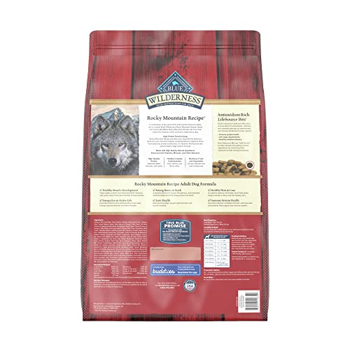 Blue Buffalo Wilderness Rocky Mountain Recipe High Protein Natural Adult Dry Dog Food Red Meat with Grain - 13lbs thumbnail