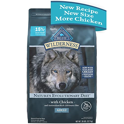 Blue Buffalo Wilderness Natural High-Protein Adult Dog Dry Food  Chicken Recipe  28-lb