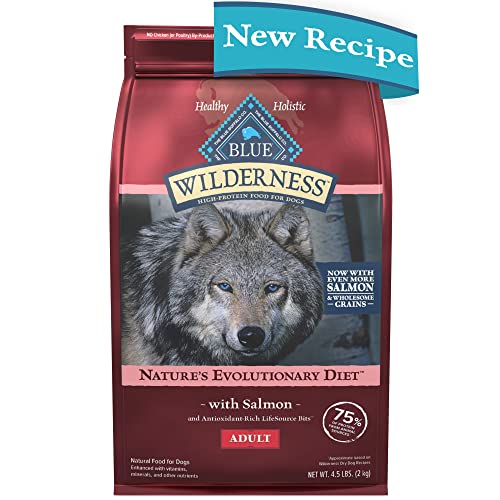 Blue Buffalo Wilderness Natural High-Protein Adult Dog Dry Food  Salmon Recipe  4.5-lb