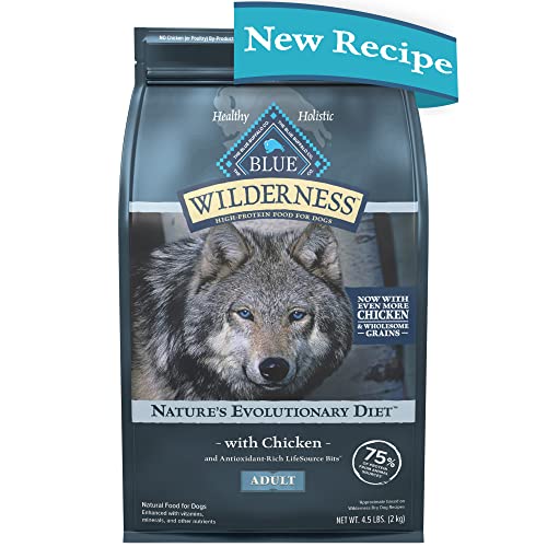 Blue Buffalo Wilderness Natural Dry Dog Food Plus Wholesome Grains  Chicken  4.5 Lbs