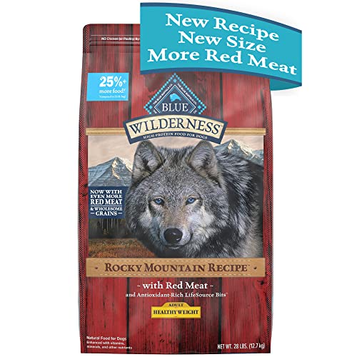 Blue Buffalo Wilderness Rocky Mountain Recipe Healthy Weight Dry Dog Food  Red Meat  28-lb
