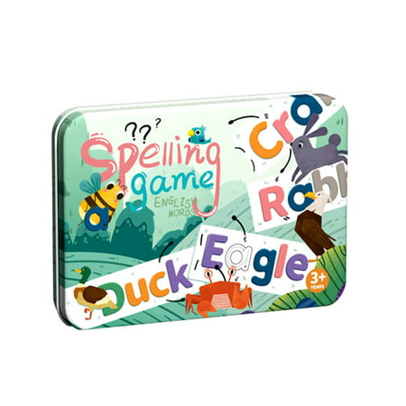 MIANHT English Letter Spelling Words Game Fun Educational Wooden Puzzle Practice Cards - 2022 Fashion English Letter Spelling D-#2289