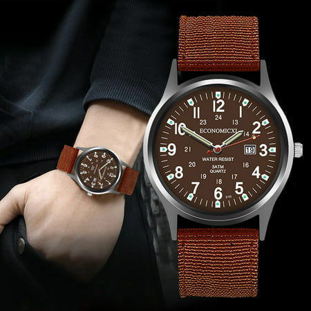 Usupdd Fashion Creative Geometric Round Nylon Men S Quartz Watch with Calendar Function Usupdd WDD220815-7950