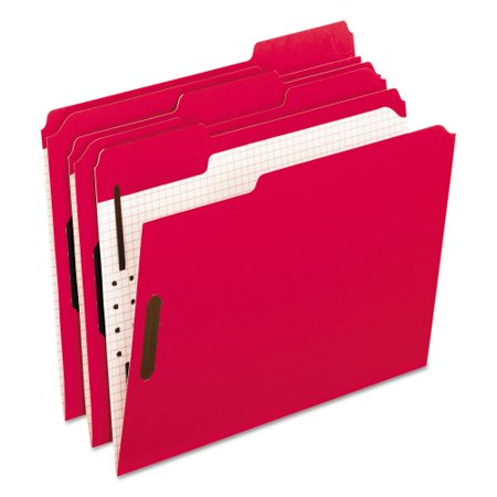 Pendaflex-Pendaflex Colored Folders with Two Embossed Fasteners  1/3-Cut Tabs  Letter Size  Red  50/Box (21319)