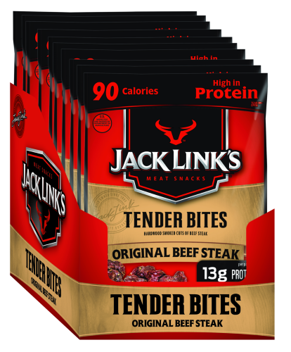 Jack Link's Premium Cuts Beef Steak Tender Bites, Original, 1.25 Ounce (Pack of 10)
