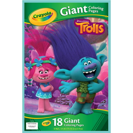 12 Packs: 18 Ct. (216 Total) Crayola® Trolls Giant Coloring Pages
