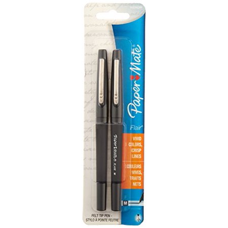 Paper Mate Flair Felt Tip Pens  Medium Point  12-Count  Black