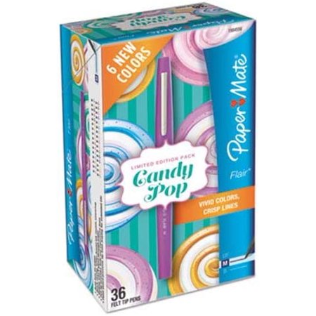 Paper Mate® Flair® Felt Tip Pens  Medium Point  Limited Edition Candy Pop™ Pack  Box of 36