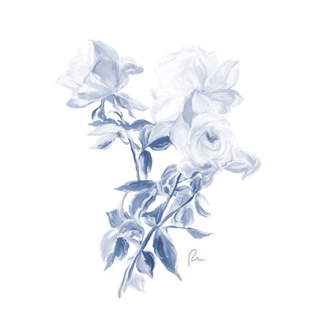 Tres Blue Rose Poster Print - Ramona Murdock (18 X 24)